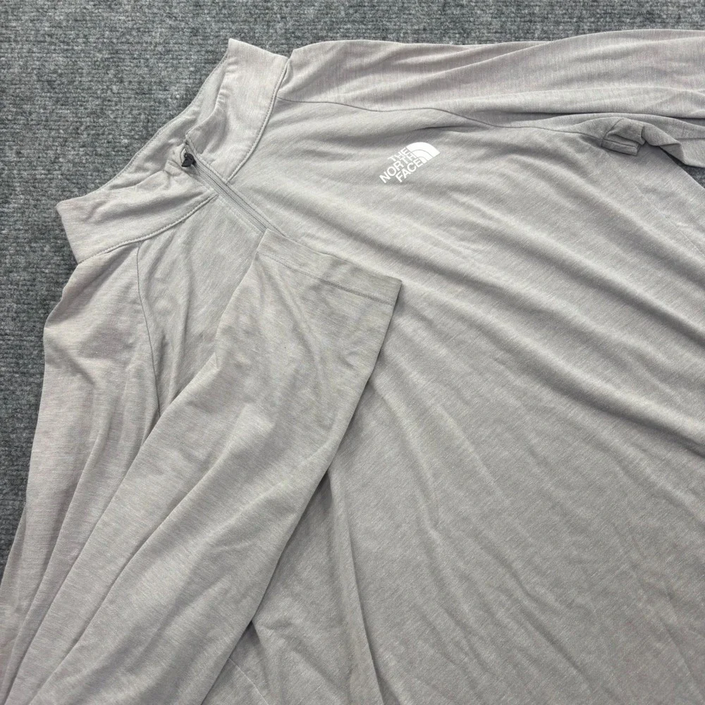 The‎ North Face Quarter Zip Pullover Large Grey Long Sleeve Performance Men's